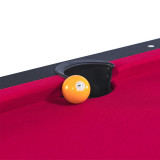 Chicken Pieces 6-ft Pool Table with Table Tennis Top - Black Frame with Red Felt - Dual-Function Game Table 