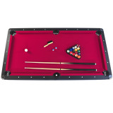 Chicken Pieces 6-ft Pool Table with Table Tennis Top - Black Frame with Red Felt - Dual-Function Game Table 