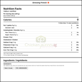 Kraft Dressing French 3.78L/1 Gallon (2/Case)- Canadian Made — Nutrition and Ingredients Label — www.chickenpieces.com