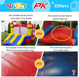 Chicken Pieces YARD Bounce House Dual Castle Slide with Air Blower, Four-Sided Protection Net, Inflatable Bounce House for Outdoor Indoor Party, Made of Nylon and Vinyl Extra Thick Bouncing Floor 