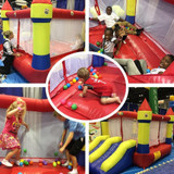 Chicken Pieces YARD Bounce House Dual Castle Slide with Air Blower, Four-Sided Protection Net, Inflatable Bounce House for Outdoor Indoor Party, Made of Nylon and Vinyl Extra Thick Bouncing Floor 