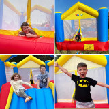 Chicken Pieces YARD Bounce House Inflatable Bounce House with Basketball Hoop Royal Bouncer for Kids, Outdoor Bouncy House, Durable Seam Forced Buffer Strips, Big Slide, 12 x 9 x 8 ft H, w/ UL Certified Air Blower 