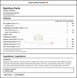 Kraft Sauce Tartar Portions 18 ML (200/Case)- Canadian Made — Nutrition and Ingredients Label — www.chickenpieces.com