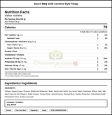 Cattlemen's Sauce BBQ Gold Carolina Style Tangy 3.78L/1  Gallon (2/Case) — Nutrition and Ingredients Label — www.chickenpieces.com