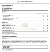 True Soups Tomato Old Fashioned 8 LBS (4/Case) — Nutrition and Ingredients Label — www.chickenpieces.com
