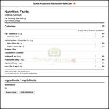Crush Soda Assorted Rainbow Pack Can 355 ML/12 ounces (24/Case) — Nutrition and Ingredients Label — www.chickenpieces.com