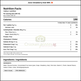 Dole Juice Strawberry Kiwi 98% 340 ML/11.5 ounces (12/Case) — Nutrition and Ingredients Label — www.chickenpieces.com