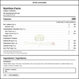 Snapple Drink Lemonade 473 ML/16 ounces (12/Case) Refreshing Tart & Tangy Beverage — Nutrition and Ingredients Label — www.chickenpieces.com