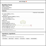 Oasis Juice Orange Nutrient-Rich 300 ML/10 ounces (24/Case) - Canadian Made — Nutrition and Ingredients Label — www.chickenpieces.com