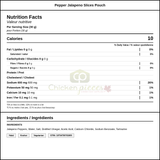 Sysco Classic Pepper Jalapeno Slices Pouch 2 L/67 oz (6/Case) — Nutrition and Ingredients Label — www.chickenpieces.com
