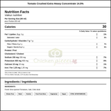 Arrezzio Classi Tomato Crushed Extra Heavy Concentrate 2.84L/96 oz (6/Case) — Nutrition and Ingredients Label — www.chickenpieces.com