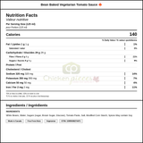 Arctic Gardens Bean Baked Vegetarian Tomato Sauce 2.84L/96 oz (6/Case)- Canadian Made — Nutrition and Ingredients Label — www.chickenpieces.com