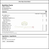 Arrezio Classic Olive Black Ripe Sliced 2.84L/96 oz (6/Case) — Nutrition and Ingredients Label — www.chickenpieces.com