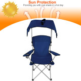  Folding Beach Chair with Canopy for Sun Protection, 330 lbs Capacity 