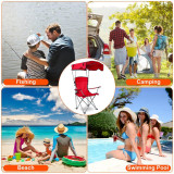  Folding Beach Chair with Canopy for Sun Protection, 330 lbs Capacity 
