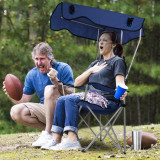  Folding Beach Chair with Canopy for Sun Protection, 330 lbs Capacity 