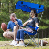  Folding Beach Chair with Canopy for Sun Protection, 330 lbs Capacity 