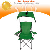  Folding Beach Chair with Canopy for Sun Protection, 330 lbs Capacity 