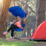  Folding Beach Chair with Canopy for Sun Protection, 330 lbs Capacity 