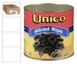  Unico Black Sliced Olives 100 OZ/6.2 LBS (6/Case) - Versatile and Convenient 