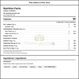 Astra Kitchens Pear Halves in Pear Juice 796 ML / 26 oz (12/Case) - Perfectly Ripe and Convenient — Nutrition and Ingredients Label — www.chickenpieces.com