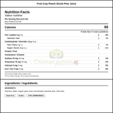 Corina Fruit Cup Peach Diced Pear Juice 113 ML/3.8 oz (24/Case) — Nutrition and Ingredients Label — www.chickenpieces.com
