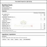 Dole Tropical Fruit Salad in Light Syrup, 100 OZ (6/Case) — Nutrition and Ingredients Label — www.chickenpieces.com
