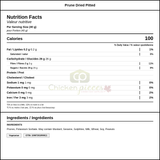 David Roberts Prune Dried Pitted 1.5 KG/3.3LBS (2/Case) — Nutrition and Ingredients Label — www.chickenpieces.com