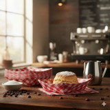 Chicken Pieces Sysco Reliance Red Plaid Paper Food Trays 3 lbs 250CT (2/Case)