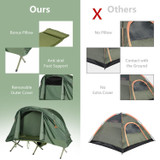 Chicken Pieces 1-Person Cot Elevated Compact Tent Set with External Cover  Chicken Pieces 1-Person Cot Elevated Compact Tent Set with External Cover
