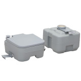 Chicken Pieces Portable Toilet With 5.3 Gallon Waste Tank and Carry Bag, Porta Potty for RV Boat Camping, Gray 