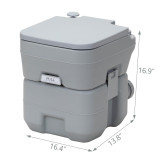 Chicken Pieces Portable Toilet With 5.3 Gallon Waste Tank and Carry Bag, Porta Potty for RV Boat Camping, Gray 