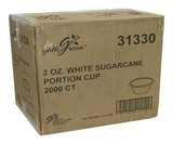 Chicken Pieces Galligreen Cup Portion 2 oz. Sugarcane White (2000/Case) - Compostable Portion Cups 