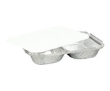 Chicken Pieces Pactiv Corp Pan Foil Oblong 3 Compartments With Lid High Dividers 29" (200/Case) 