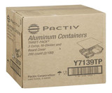 Chicken Pieces Pactiv Corp Pan Foil Oblong 3 Compartments With Lid High Dividers 29" (200/Case) 