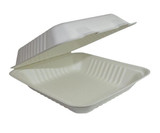 Chicken Pieces Earth Plus Container Compostable 8 in. Square Hinged Lid (200/Case) 