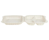 Chicken Pieces Earth Plus Container MFPP 3-Compartment Hinged 8in.x8in. White 100 CT (2/Case) 