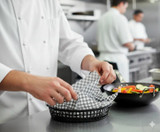 Chicken Pieces Sysco Classic Liner Basket Black Check 12x12 (2000/Case)