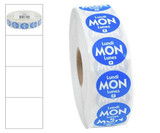 Chicken Pieces Sysco Classic Label Roll Circle Permanent Blue Monday 75" (2000/Case) 