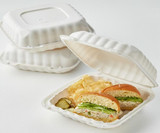 Chicken Pieces Earth Plus Container MFPP 1-Compartment Hinged 8in.x8in. White 100 CT (2/Case) 