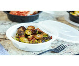 Chicken Pieces Versatainer Container Plastic Round White with Lid 16 OZ (150/Case) 