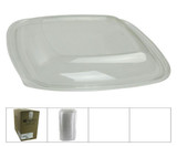 Chicken Pieces Sabert Lid Plastic Dome Square Clear 64 oz (150/Case) Stackable, Recyclable, Splash Resistant 
