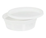  Delitainer Container Plastic Deli Translucent With Lid 8 OZ (240/Case) 