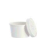 Solo Cup Container Paper Round Combo With Lid 12 oz. (250/Case)   Solo Cup Container Paper Round Combo With Lid 12 oz. (250/Case)