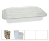 Chicken Pieces Versatainer Container Plastic Rectangle White with Lid 16 OZ (150/Case) 
