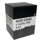 Chicken Pieces Sysco Classic Straw Cocktail Paper Compostable Black 8 in. 625 CT (4/Case) 