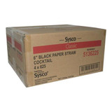 Chicken Pieces Sysco Classic Straw Cocktail Paper Compostable Black 6 in. 625 CT (4/Case) 