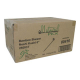 Chicken Pieces Natural Pick Bamboo Skewer 6 in. Noshi Kushi, 100 CT (25/Case) - Sustainable Wooden Skewers 