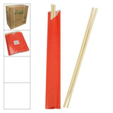Chicken Pieces Natural Pick Wood Chopsticks, 9.5", Red Envelope, 100 CT (30/Case) - Sustainable Bamboo Alternative 