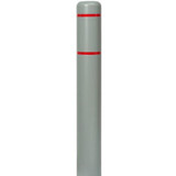  Innoplast BollardGard 7 1/8" x 52" Gray Bollard Cover with Reflective Stripes 